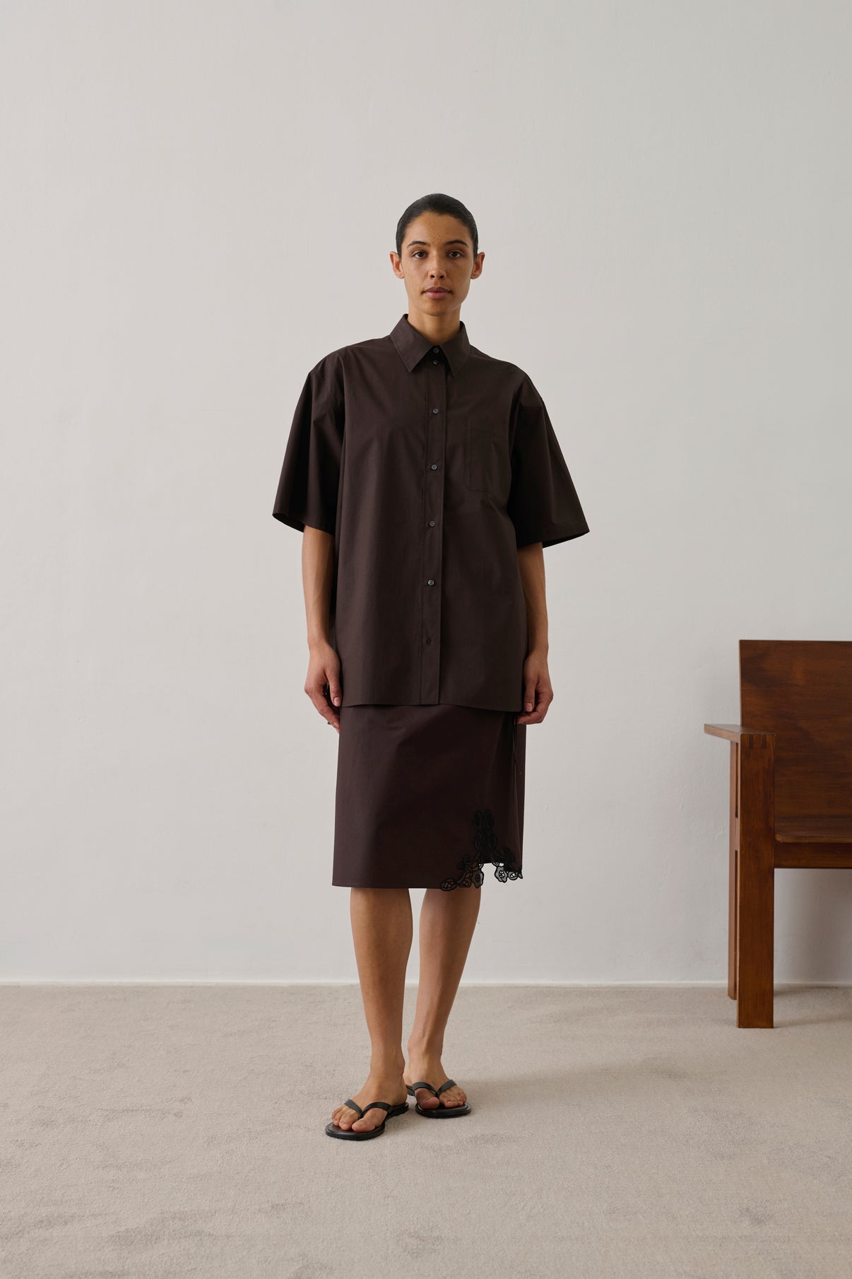 Chemise Bobbie - Marron Foncé - Coton - Femme vue 4