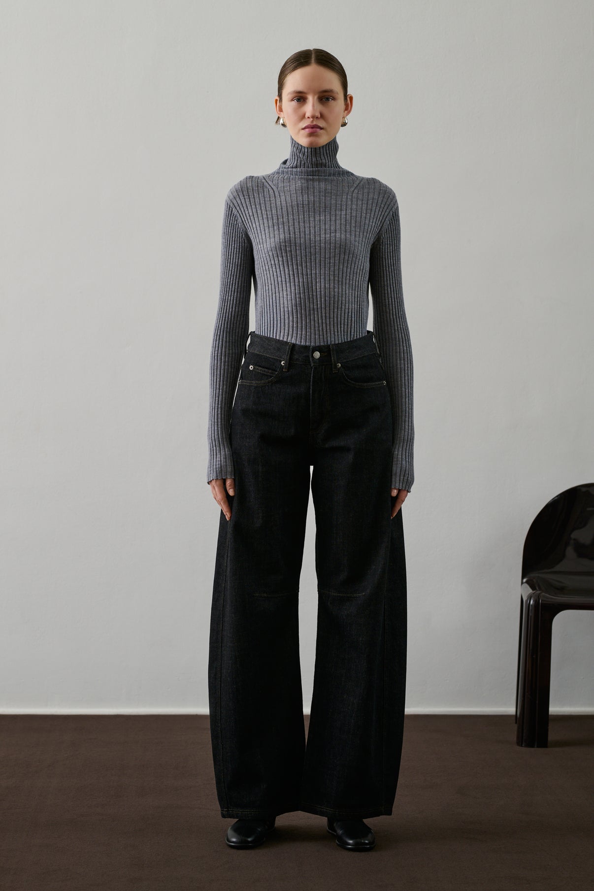 Polo Filao - Gris Chiné - Laine - Femme vue 1