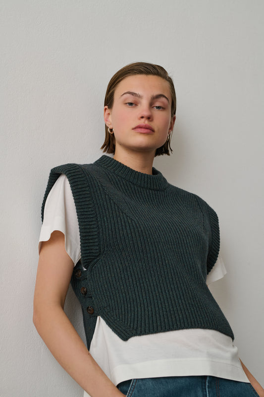 Pull Alky - Vert Forêt - Laine - Femme