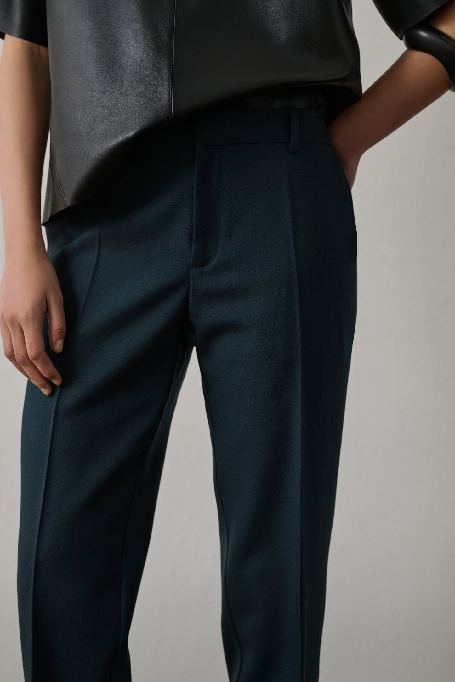 Pantalon Gabriel - Pétrole - Laine - Femme